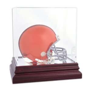  Cleveland Browns Mahogany Mini Helmet Logo Display Case 