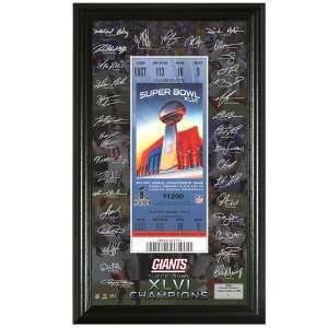   Giants Super Bowl XLVI Signature Framed Ticket 