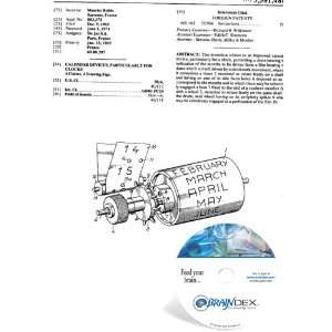  NEW Patent CD for CALENDAR DEVICES, PARTICULARLY FOR 