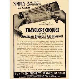  1909 Ad Travelers Checks Cheques American Bankers Assoc 
