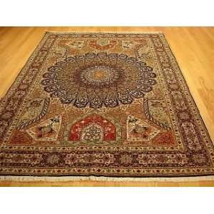   6x10 Hand Knotted Tabriz w/silk Persian Rug   69x100: Home & Kitchen