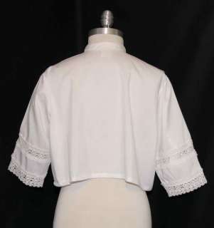 WHITE LACE German Victorian Dirndl Dress BLOUSE B48 XL  