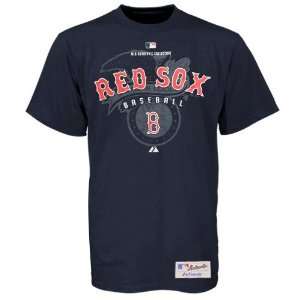 Majestic Boston Red Sox Navy Blue Momentum T shirt:  Sports 