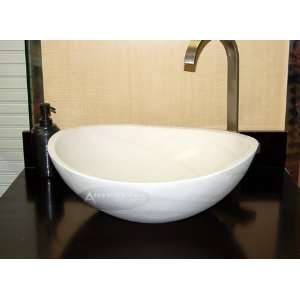  Bordeske Cream Marble Stone Bathroom Vessel Sink: Home 