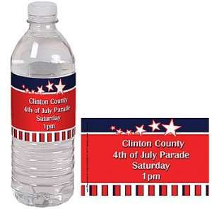  Stars and Stripes Personalized 20oz Water Bottle Labels 