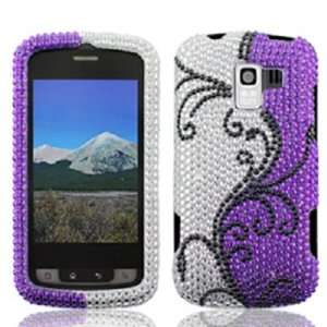  WITH BLACK WHIRL PATTERN Bling Bling Diamonds Design Faceplate Phone 