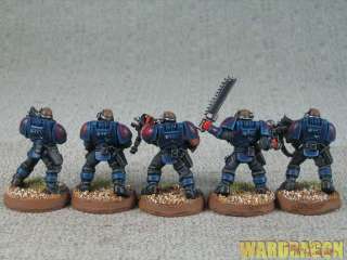 25mm Warhammer 40K WDS painted Crimson Fist Scout Squad y43  