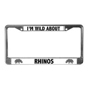  Wild About Rhinos Cool License Plate Frame by  