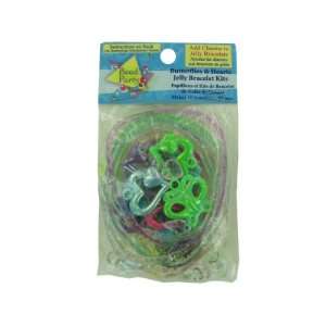 Bulk Pack of 60   80 piece butterflies/hearts jelly bracelet kits 