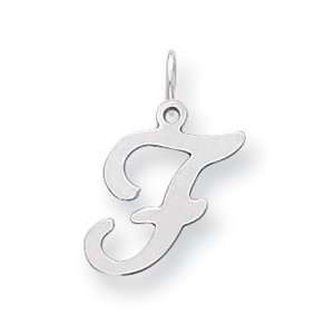  Sterling Silver Stamped Initial F Charm: Jewelry