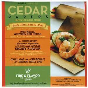Fire & Flavor Cedar Grilling Papers 3 6 PACKS / 18 Cedar Wraps