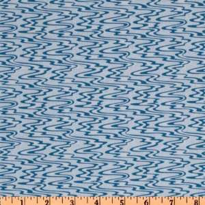  44 Wide Nouveau Riche Waves Blue Fabric By The Yard 