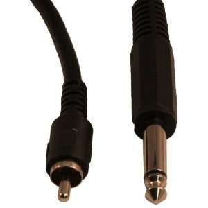  1/4 Inch (6.3mm) Mono Male to RCA Male Cable 6 Ft 