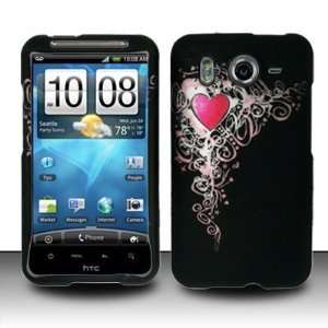  HTC Inspire 4G Heart Design Rubberized Hard Case Snap on 