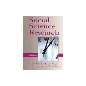  Social Science Research::Cross Section of Journal Aritcles 