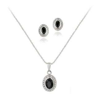 925 Silver 2.8ct Sapphire Pendant & Earrring Set  
