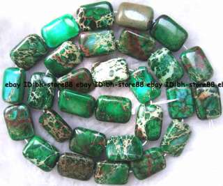 flat rectangle 10x14mm green Terrain Jasper Beads 15  