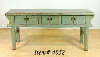 BLUE LACQUER BUFFET TABLE Elm Cabinet Console Sideboard  