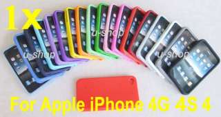 Gel Rubber Skin Case Cover+Screen Protector For iPhone 4 4S 4G 4GS 16 