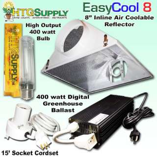 Digital 400 watt HPS GROW LIGHT 400w 8 AIR COOLED HOOD  