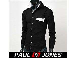   Patched Stylish Casual Dress Slim Fit Shirts IN 3 Colours 3 Size