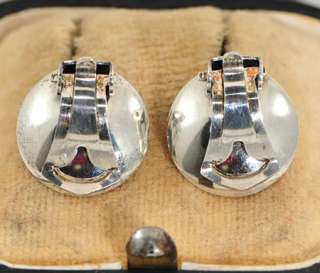 Vintage Danish Silver Amber N E From Modernist Earrings  