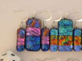 TY HANDCRAFTED FUSED DICHROIC GLASS PENDANT/EARRING SETS ARTISTIC LOT 