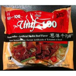 Unif 100 Instant Noodles  Artificial Shallot Beef Flavor 3.80oz/108g 