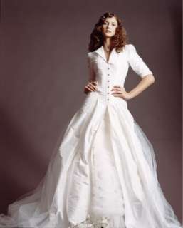 Elegant Unique White/Ivory Wedding Dress Bridal Gown Custom Size 2 