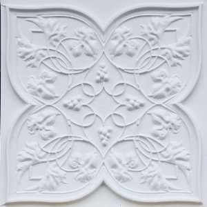  212 Faux Tin Drop In Ceiling Tiles 24x24   White Matte 