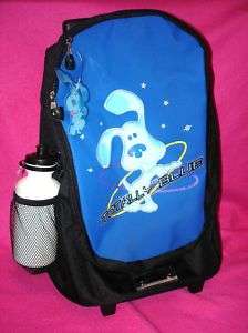 NEW BLUES CLUES LARGE ROLLING BACKPACK W/ WATER BOTTLE  