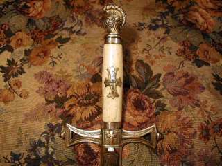 RARE Old Masonic TEMPLAR SKULL & COFFIN MORTALITY SWORD  