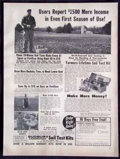 1962 Sudbury Labs Soil Test Kit Magazine Print Ad  