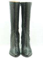   Expresso Brown Alligator Embossed Leather Western Boots 9 CEDEL