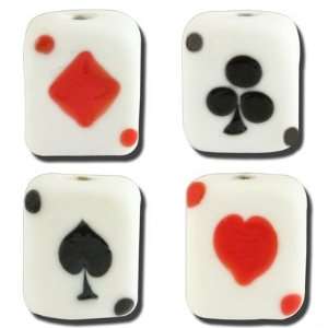  14mm Playing Card Glass Lampwork Bead Arts, Crafts 