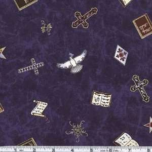  45 Wide Wing And A Prayer Holy Days Navy Fabric By The 
