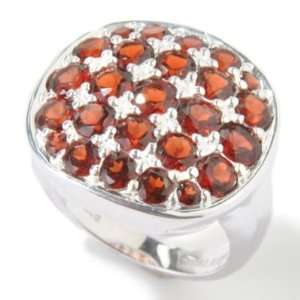  Sterling Silver Round Cut Garnet Ring Jewelry