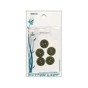 JHB Button Lady Buttons Antique Brass 1/2 3 pc (6 Pack)  