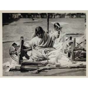  1928 Bengali Woman Spinning Wheel Thread Bengal India 