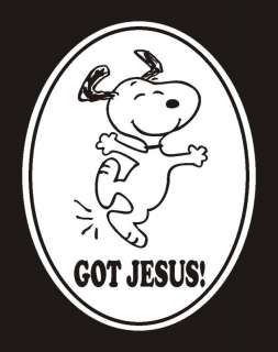 Snoopy Dancing Got Jesus Decal, Sticker 2.5x3 #7  