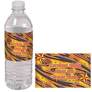  Carnival Stars Personalized 20oz Water Bottle Labels   Qty 