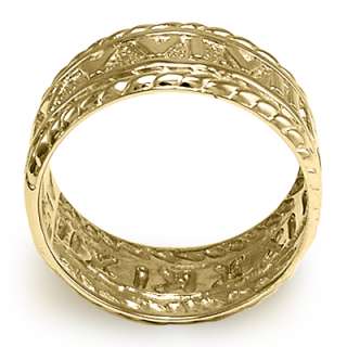Mens 14k Solid Yellow Gold Roman Design Ring  