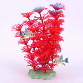 Fish Grass Aquarium Decoration Plants Ornament Red  