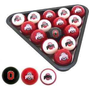 Ohio State Buckeyes College Logo Pool Balls Set:  Sports 