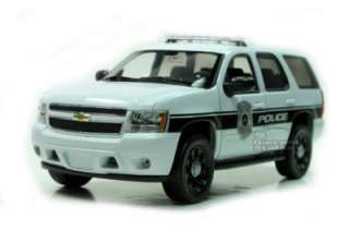 2008 CHEVY TAHOE POLICE CAR SUV 1/24 WHITE W/ BLACK  
