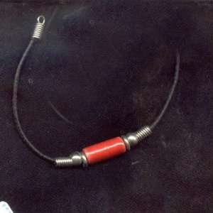  Red Tube Bead Bracelet 