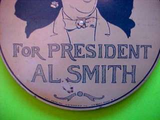AL SMITH for President Automobile Bumper/Radiator/License Plate Sign 