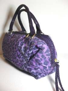New Victorias Secret Small Puple Animal Print Handbag Tote  