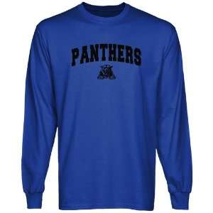   Panthers Royal Blue Logo Arch Long Sleeve T shirt: Sports & Outdoors