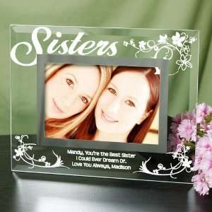 Sisters Personalized Glass Picture Frame 